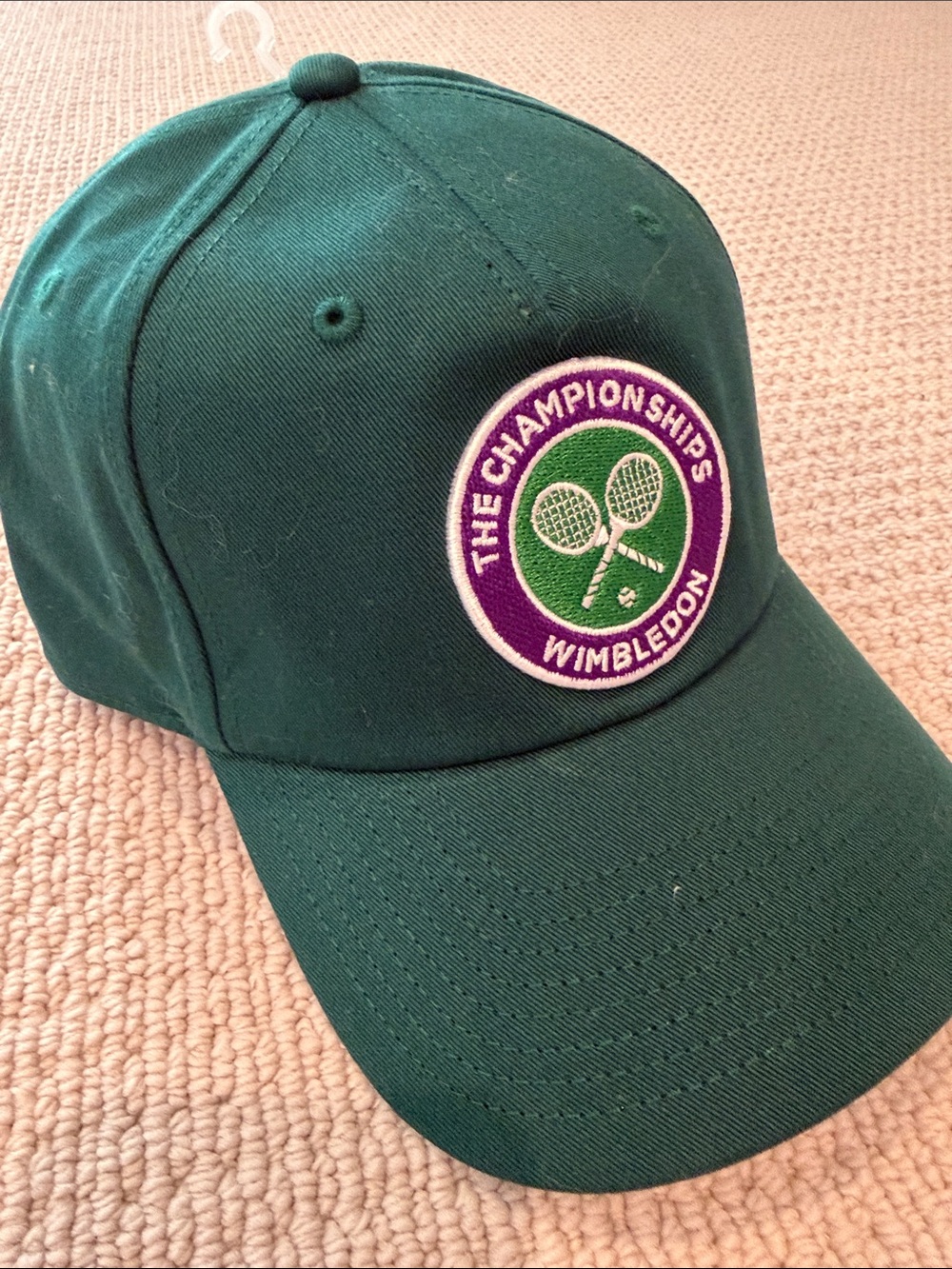 Wimbledon Dark Green Baseball Cap with Purple & White Patch